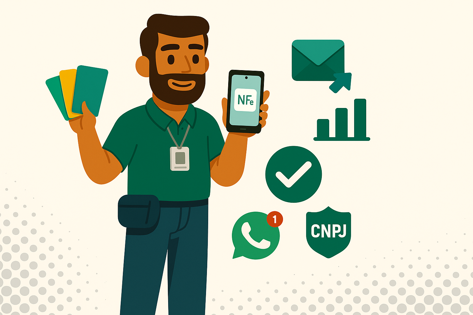 MEI promotor de vendas formalizado com CNAE 7319-0/02, pronto para atuar com panfletagem e distribuição de brindes, usando celular para emissão de nota fiscal.