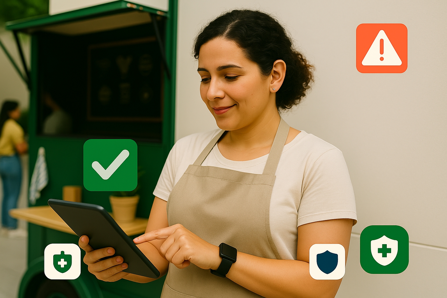 Bia, microempreendedora de food truck, aliviada após organizar o parcelamento MEI com ajuda digital.